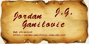 Jordan Ganilović vizit kartica
